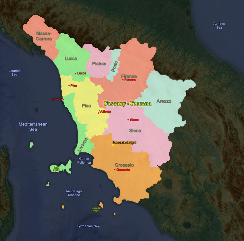 Map Tuscany - Regions